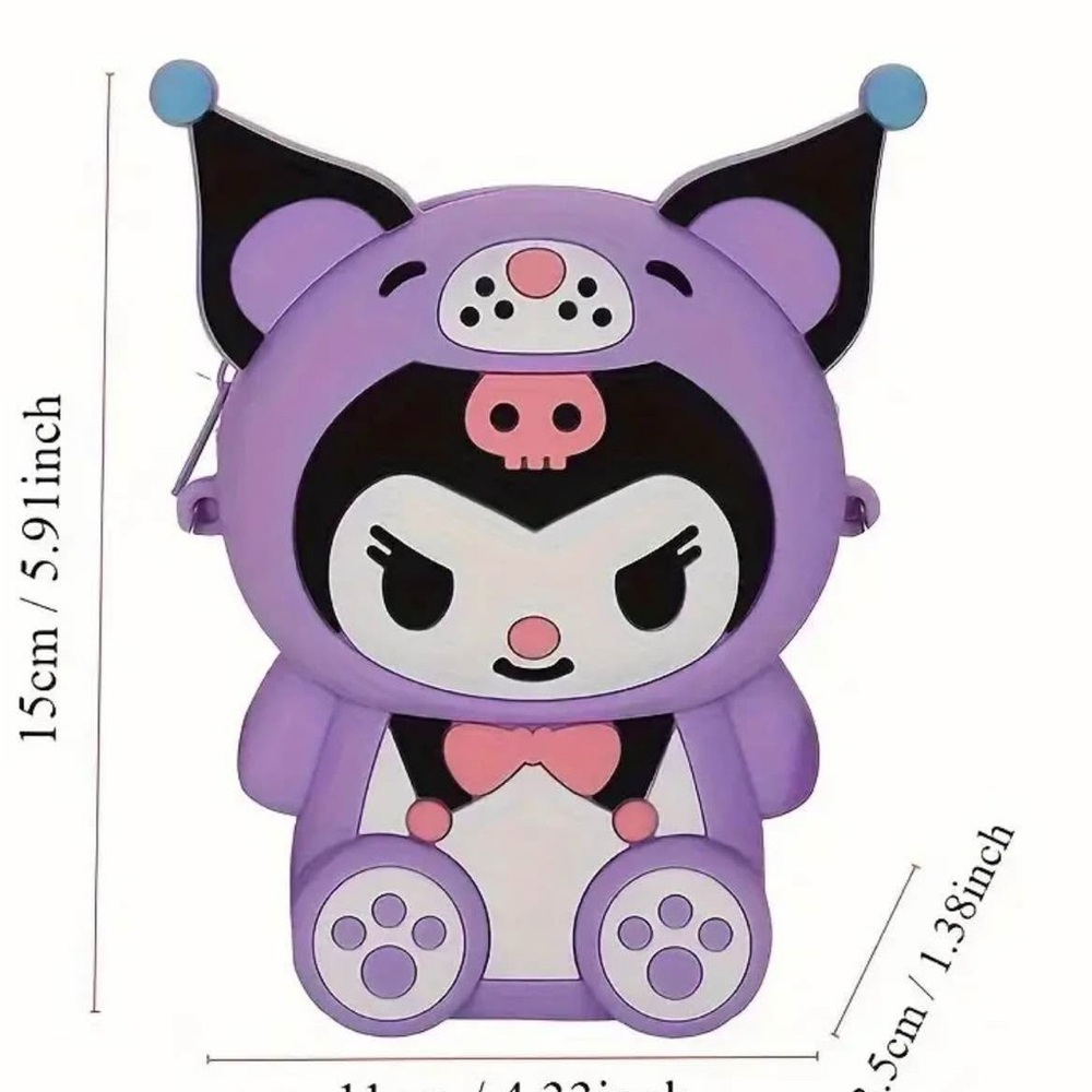 NWOT Cute Purple Kuromi Crossbody Bag - Picture 2 of 2